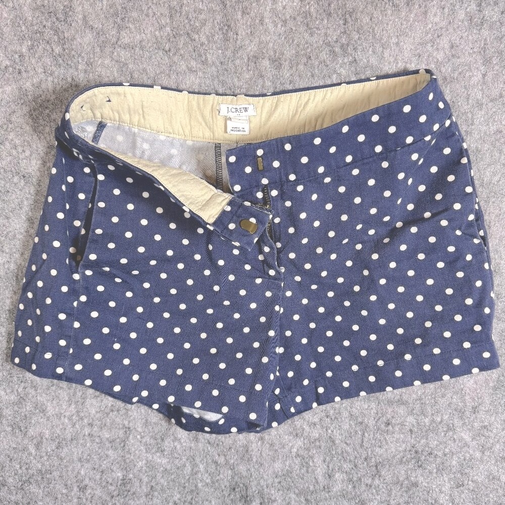 J.Crew Navy Blue Polka Dot Shorts Womens Size 4